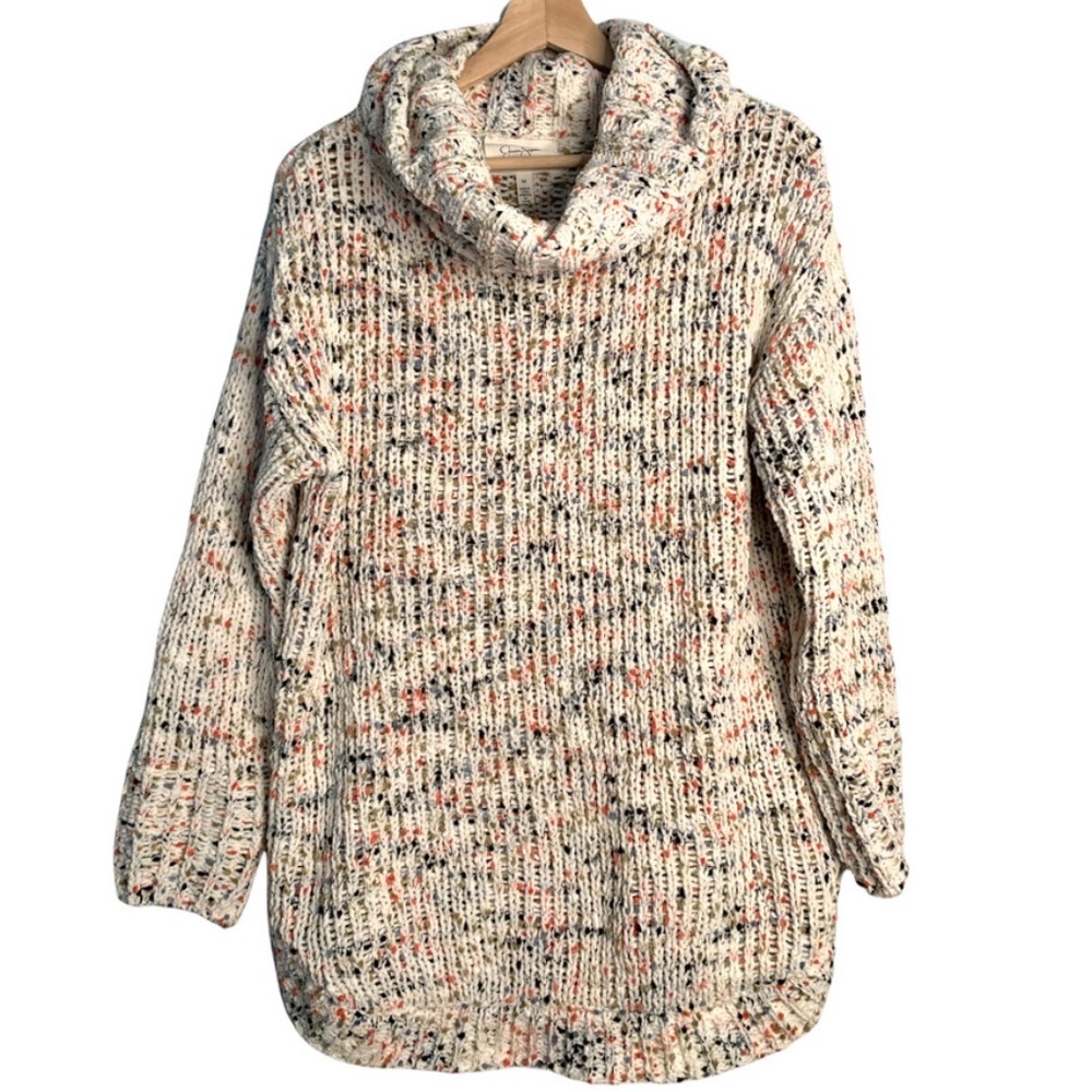 Jessica Simpson Cowl Neck Long Sleeve Confetti Sweater Multicolor Size Small